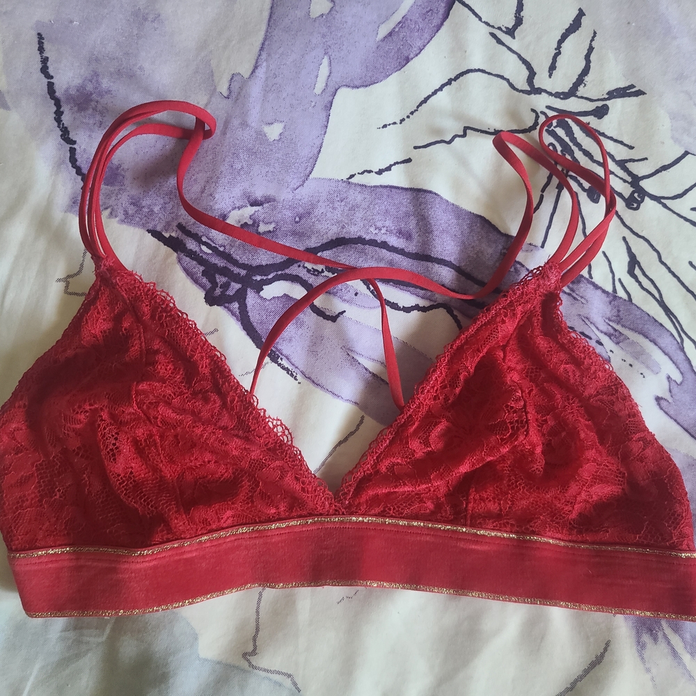 Wacoal Red Lace Bralette with Strappy Details